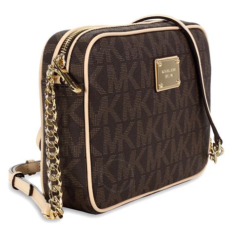 michael kors crossbody brown metalllic|Michael Kors brown tote handbags.